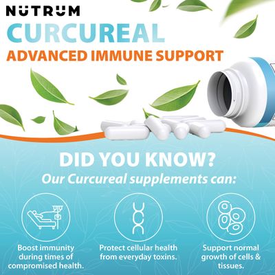 Advanced Immune Support Supplements with Curcumin by Nutrum, Vegan Formula for Cellular Health, Promotes Regeneration of Damaged Cells with Fucoidan, Immunity Boost with Herbal Extracts, 90 Capsules