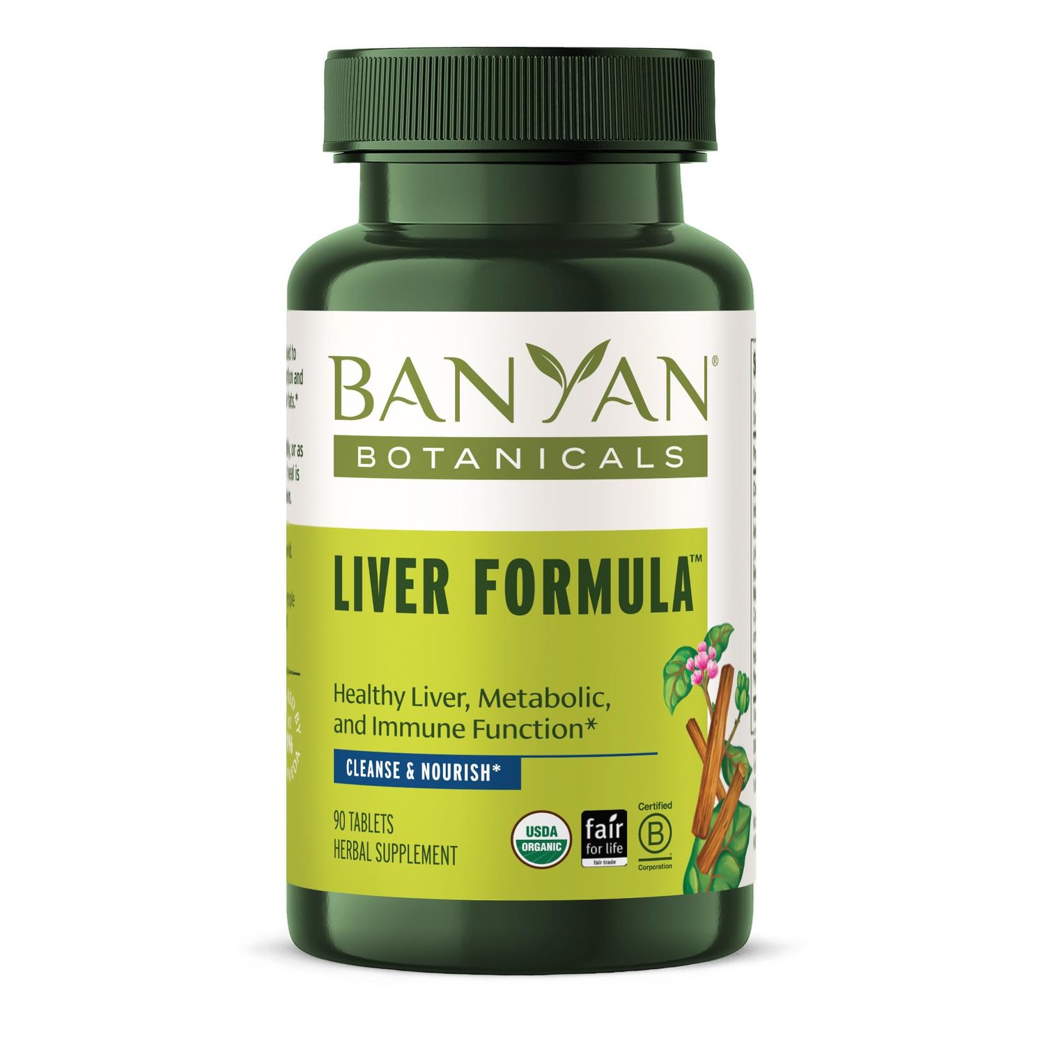 Banyan Botanicals Liver Formula - USDA Organic, 90 Tablets - Cleansing Bitter Herbs to Detoxify The Liver &amp; Gallbladder