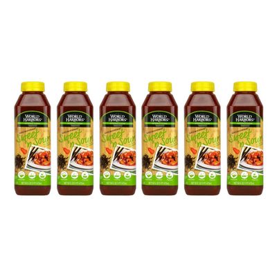 World Harbors Maui Sweet and Sour Sauce - Hawaii Style Perfect for Dipping, Dumplings, Chicken Nuggets, Various Meats Including Beef, Pork, Seafood &amp; Vegetable Made in USA 16-Fl Oz Bottles Pack of 6