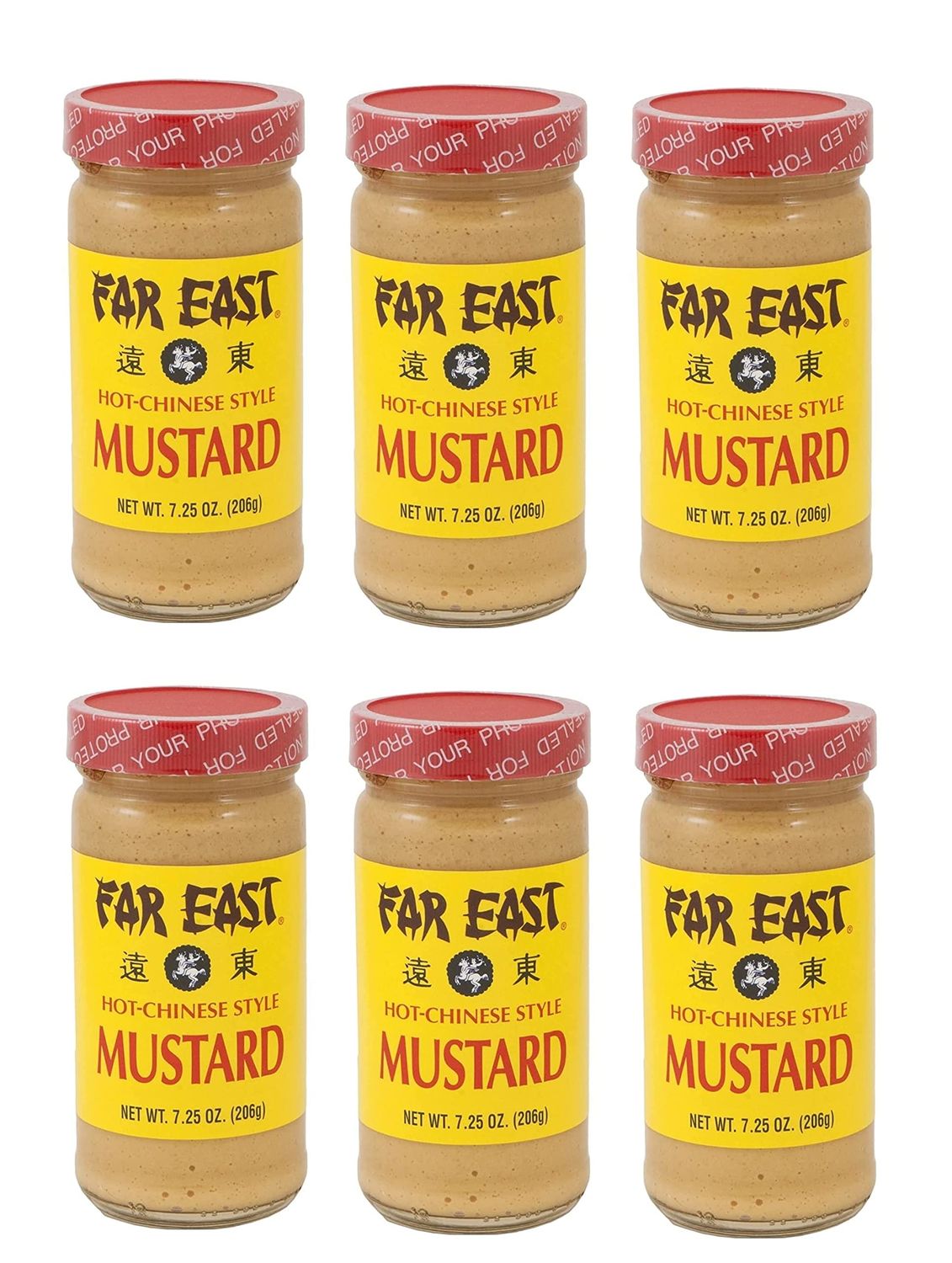 Hot Chinese Mustard - Six 7.25 Ounce Jars of Chinese Hot Mustard 6-pack