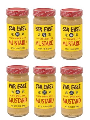 Hot Chinese Mustard - Six 7.25 Ounce Jars of Chinese Hot Mustard 6-pack