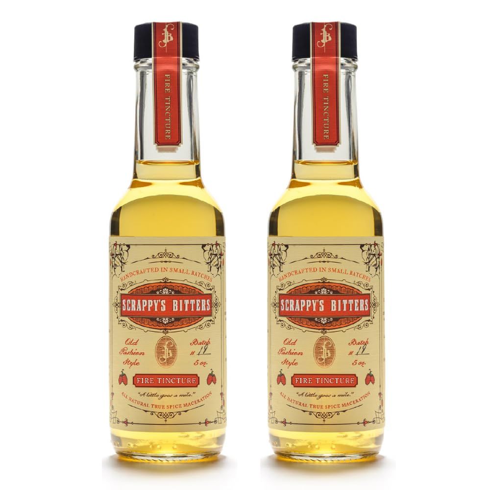 Scrappy&#39;s Bitters - Fire Tincture, 5 oz - Organic Ingredients, Finest Herbs &amp; Zests, No Extracts, Artificial Flavors, Chemicals or Dyes. Made in the USA! 2 Pack