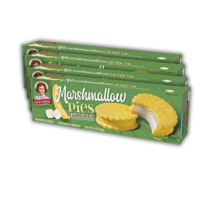 Marshmallow Pies, Banana Flavor, 8 Sandwich Cookies, 12 oz 4 Pack