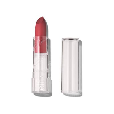 e.l.f. Srsly Satin Lipstick, Intense color Payoff &amp; Silky Smooth Formula, Taffy, 0.12 Oz
