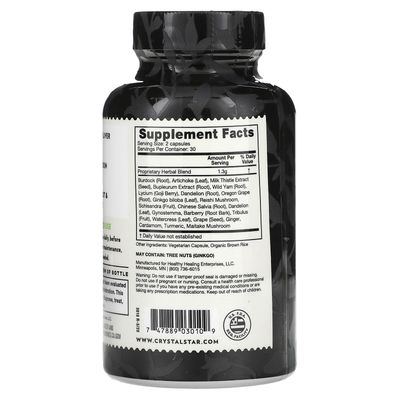 Crystal Star Liver Renew, 60 Capsules, Herbal Liver Cleanse Supplement That Supports Normal Liver Function & Promotes Toxin Release - Milk Thistle, Non-GMO