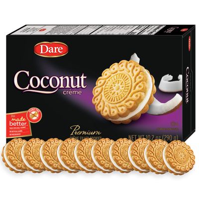 Dare Coconut Creme Filled Cookie, Peanut Free, 10.2 Ounces Pack Of 12