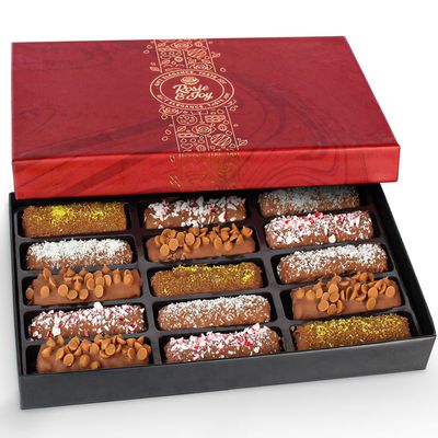 Gourmet Chocolate-Covered Crepes Gift Box - 15 Premium Chocolate Crepes, Cookie Gift Box for Holiday, Birthday, Thank You, and Special Occasions, Ideal Gift for Family and Friends