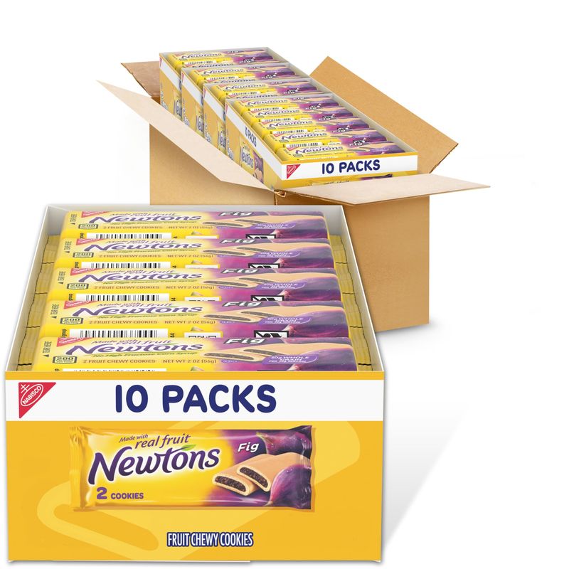 Newtons Soft &amp; Fruit Chewy Fig Cookies, Fig Bars, 40 Snack Packs 2 Cookies Per Pack, 4 Boxes