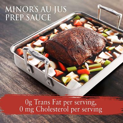 Minor's Au Jus Prep Sauce, Cooking Sauce and Marinade for Prime Rib and Red Meat, and Gluten Free, 16.7 oz Bottle