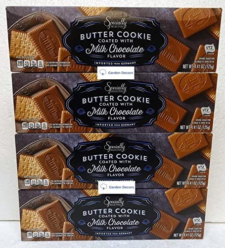 Specially Selected Butter Cookie Coated with Milk Chocolate Flavor 4.41oz 125g Four Boxes