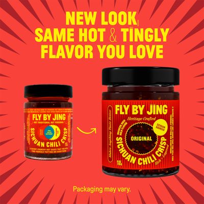 FLYBYJING Original Sichuan Chili Crisp: Premium Chili Oil wCrunchy Garlic and Shallots - Spicy, Savory, Vegan, Sugar Free Hot Sauce - Good on Noodles, Proteins, Veggies &amp; Everything, 6oz Pack of 1