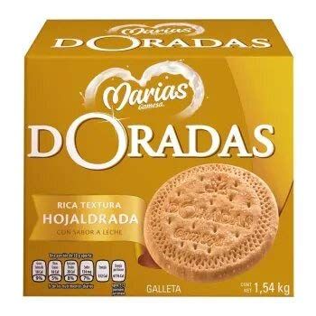 Gamesa Marias Doradas. Delicious Mexican Traditional Cracker Cookies. One Box with 8 packages. 1.54 Kg. Great for Lunch, Snack or Camping. Ideal with Milk, Coffee, Nutella or Jam.