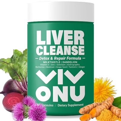 Liver Cleanse, Detox &amp; Repair Formula - Milk Thistle Herbal Support Supplement - Contains Silymarin Extract, Artichoke, Dandelion and 8 Other Natural Ingredients VivoNu