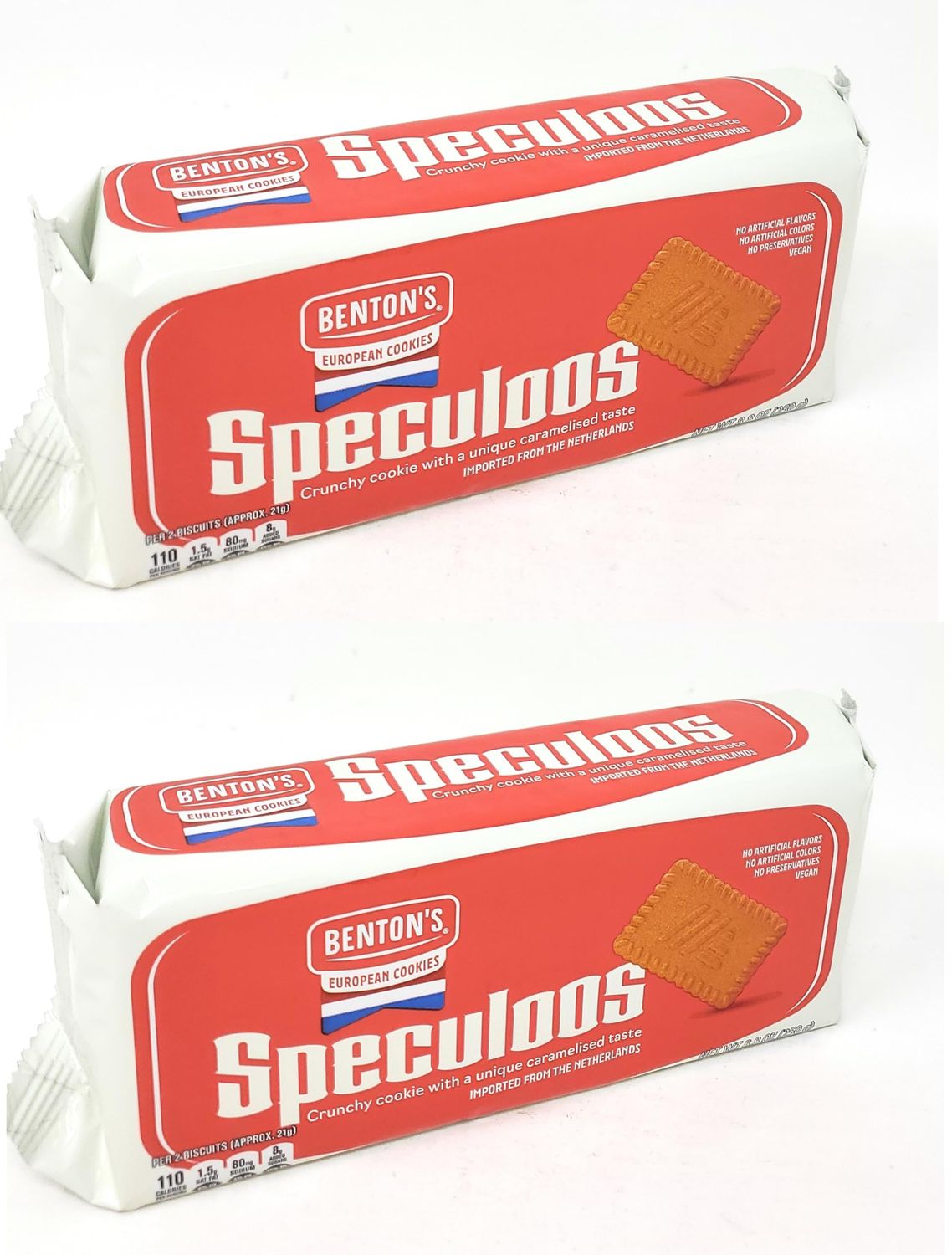 European Cookies Speculoos Crunchy Cookie with a Unique Caramelized Taste No Artificial Flavors, No Preservatives Vegan Made in Netherlands 8.8oz250g Pack of 2
