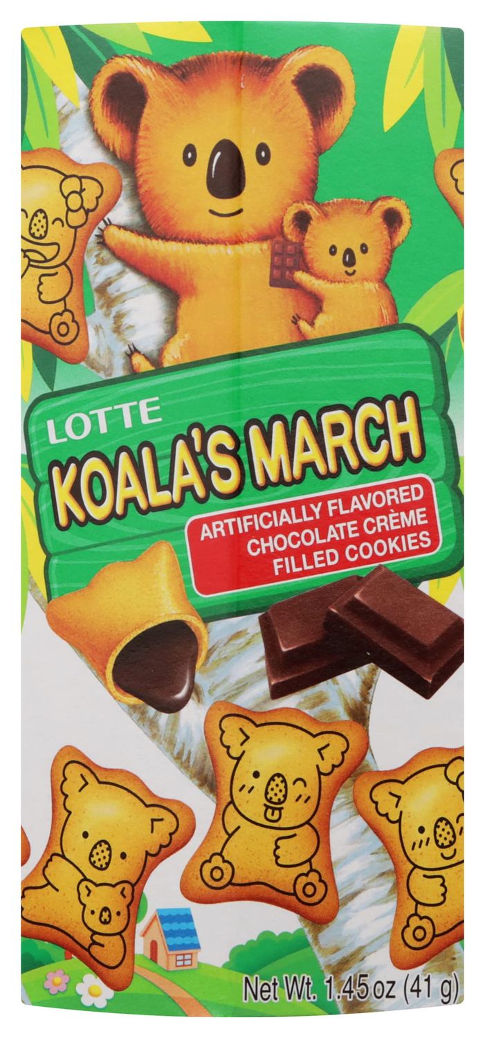 Lotte Koala&#39;s March Chocolate Creme Filled Cookies, 1.45 Ounce Pack of 6