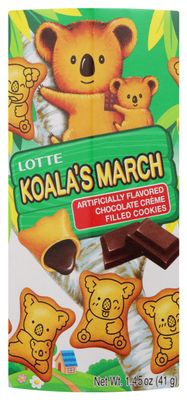 Lotte Koala&#39;s March Chocolate Creme Filled Cookies, 1.45 Ounce Pack of 6
