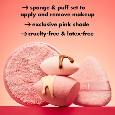e.l.f. Sponge On, Sponge Off Kit, Four-Piece Makeup Sponge Set For Flawlessly Applying, Blending &amp; Removing Face Makeup, Vegan &amp; Cruelty-Free