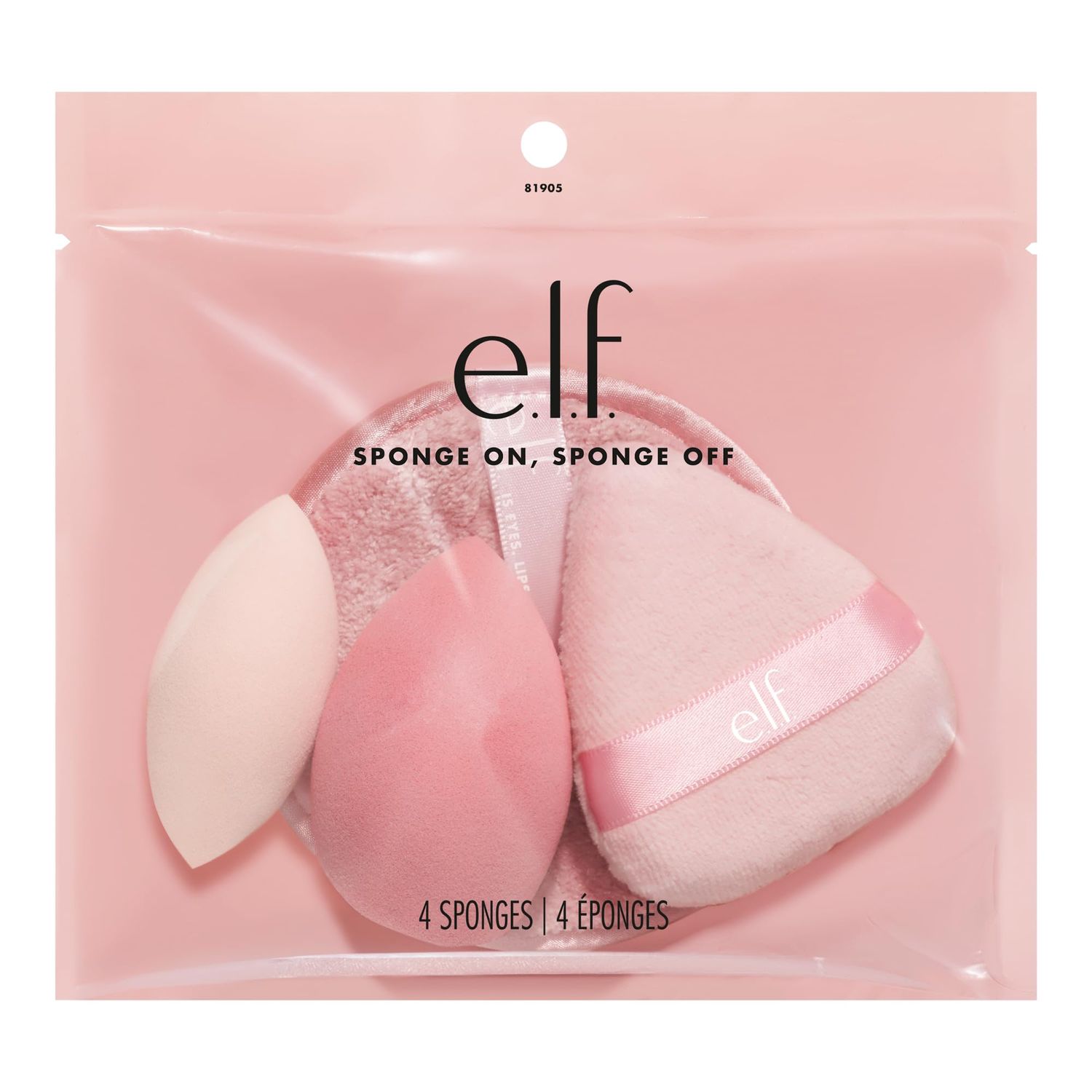 e.l.f. Sponge On, Sponge Off Kit, Four-Piece Makeup Sponge Set For Flawlessly Applying, Blending &amp; Removing Face Makeup, Vegan &amp; Cruelty-Free