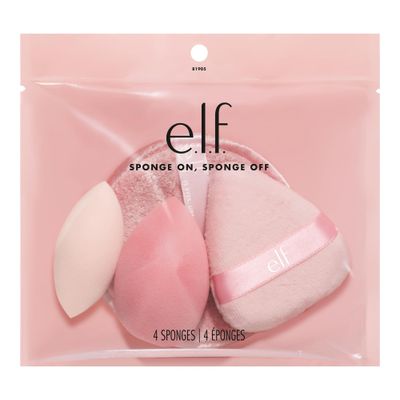 e.l.f. Sponge On, Sponge Off Kit, Four-Piece Makeup Sponge Set For Flawlessly Applying, Blending &amp; Removing Face Makeup, Vegan &amp; Cruelty-Free
