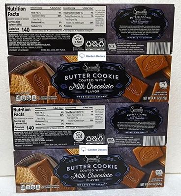 Specially Selected Butter Cookie Coated with Milk Chocolate Flavor 4.41oz 125g Four Boxes