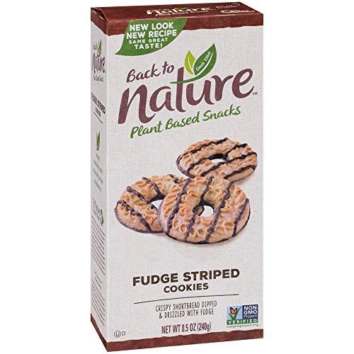 Back to Nature Cookies, Non-GMO Fudge Striped Shortbread, 8.5 Ounce Packaging May Vary