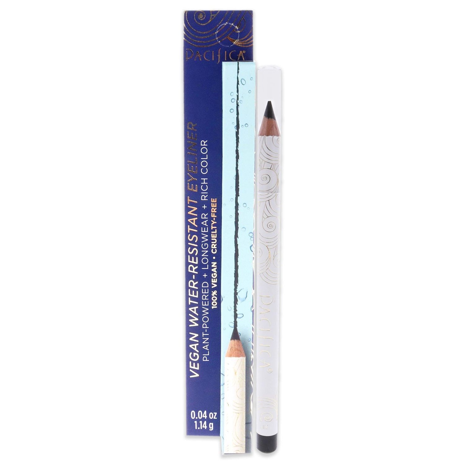 Pacifica Waterproof Eyeliner Pencil Jet Black Eye Liner Longwear, Smudge-Proof, Vegan &amp; Cruelty-Free Eye Makeup Vegan &amp; Cruelty-Free Shade Jet Black Ophthalmologist Tested