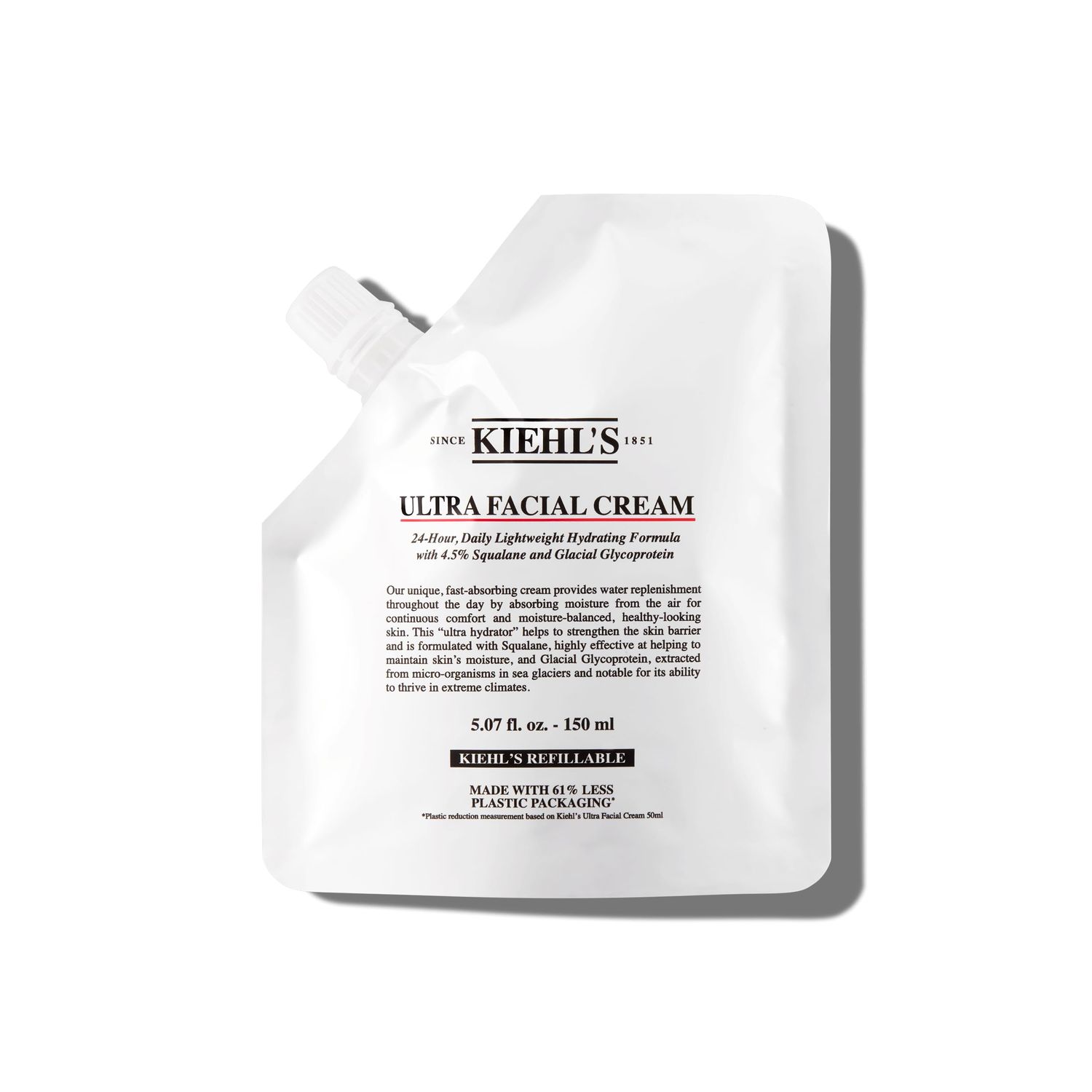Kiehl&#39;s Ultra Facial Cream, with 4.5 Squalane to Strengthen Skin&#39;s Moisture Barrier, Skin Feels Softer and Smoother, Long-Lasting Hydration, Easy and Fast-Absorbing, All Skin Types - 5.07 fl oz