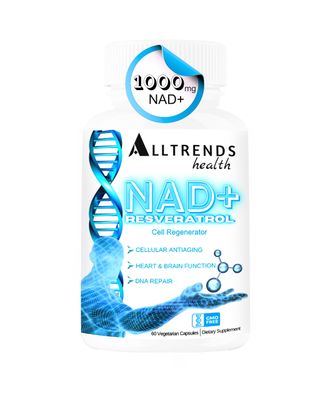 ALLTRENDS Health NAD Supplement 1000mg Resveratrol 500mg TMG Trimethylglycine 500mg Vitamins for Cell Regeneration, Heart &amp; brain Function, DNA Repair, Longevity, Energy &amp; Oxidative Stress 60Caps