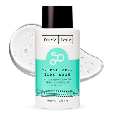 frank body Triple Acid Body Wash Vegan, Cruelty Free Exfoliating Body Wash Made with Glycolic Acid &amp; Lactic Acid To Tackle Body Acne &amp; Breakouts 8.45 fl oz 250 mL
