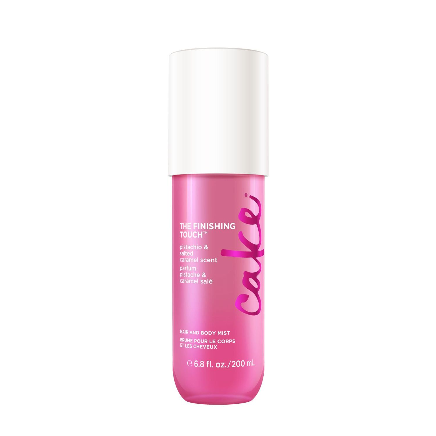 Cake Beauty Hair &amp; Body Mist, The Finishing Touch - Pistachio &amp; Salted Caramel Scent - Infused with Vitamin E &amp; Argan Oil - For All Skin &amp; Hair Types - 6.8 Fl Oz 200 mL