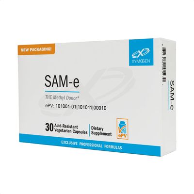 XYMOGEN SAM e Supplement - Liver Support Supplement - S-adenosyl-L-methionine - SAM-e 200mg - Vegan Gluten Free 30 Capsules