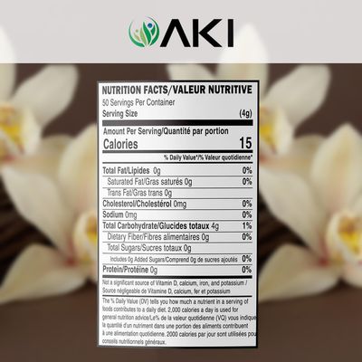 Aki Fine Vanilla Powder Extract From Beans 5.29oz150g - Water Extracted Powder Ideal For Baking, Cooking Flavoring - Delicious Vanilla Flavor & Easy to Add in Smoothies & Coffee, Non-GMO & Alcohol-...