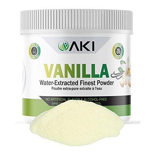 Aki Fine Vanilla Powder Extract From Beans 5.29oz150g - Water Extracted Powder Ideal For Baking, Cooking Flavoring - Delicious Vanilla Flavor &amp; Easy to Add in Smoothies &amp; Coffee, Non-GMO &amp; Alcohol-...