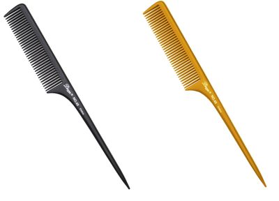 Diane 9 Thick Rat Tail Comb, 6 Bone &amp; 6 Black