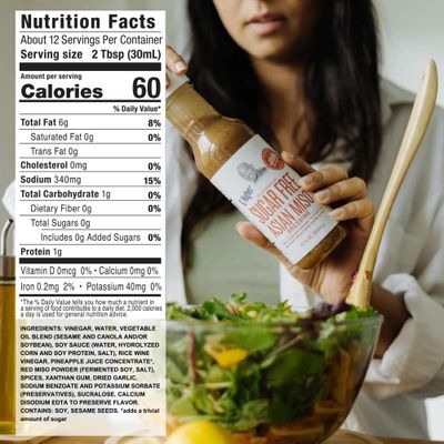G Hughes Sugar Free, Asian Miso Dressing - Asian Salad Dressings, Asian Dressings, Gluten Free Salad Dressings, Miso Salad Dressing, No Added Sugar - 12 Oz. 1-Pack