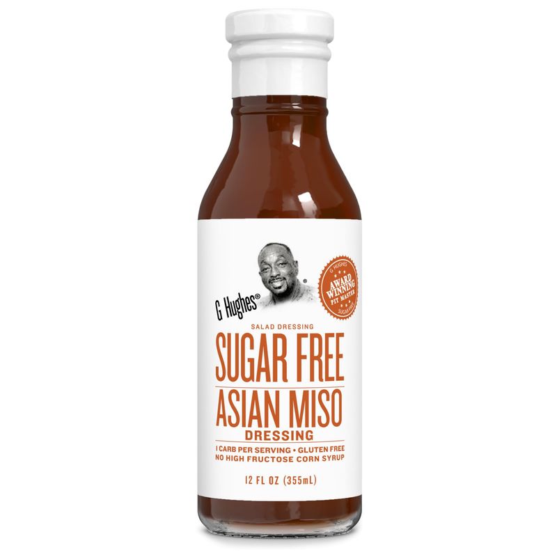 G Hughes Sugar Free, Asian Miso Dressing - Asian Salad Dressings, Asian Dressings, Gluten Free Salad Dressings, Miso Salad Dressing, No Added Sugar - 12 Oz. 1-Pack