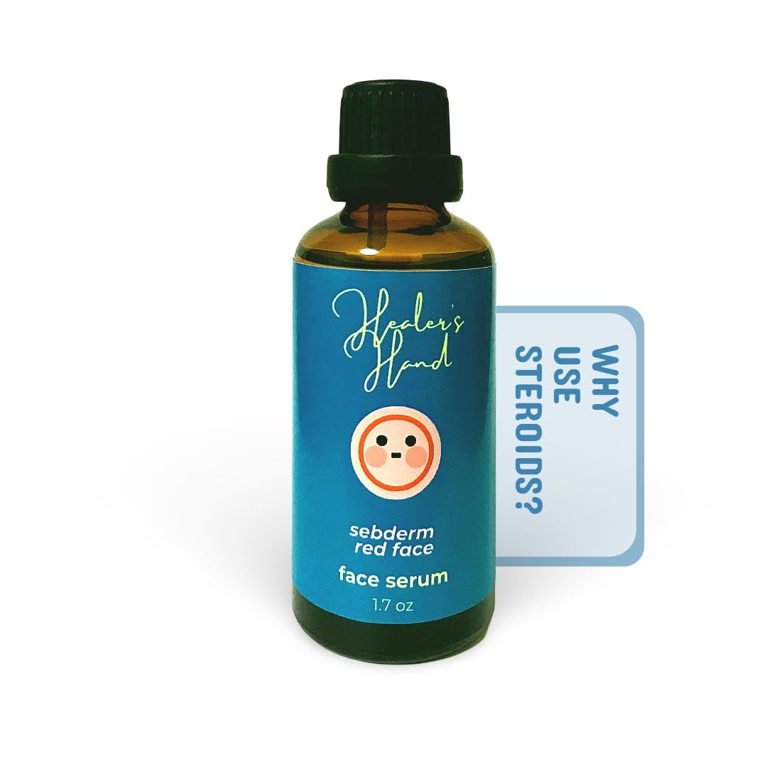 Seborrheic Dermatitis Healer&#39;s Hand Red Face Serum - Sebderm redness relief, face moisturizer - vitamin B6, panthenol vitamin B5, biotin vitamin B7, folic acid vitamin B9, liposomal glutathione
