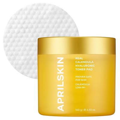APRILSKIN Calendula PHA Hyaluronic Toner Pads Vegan, Cruelty Free Exfoliating, refining pores &amp; hydrating for dry, sensitive, acne-prone skin 60 pads No sulfates and artificial fragrance