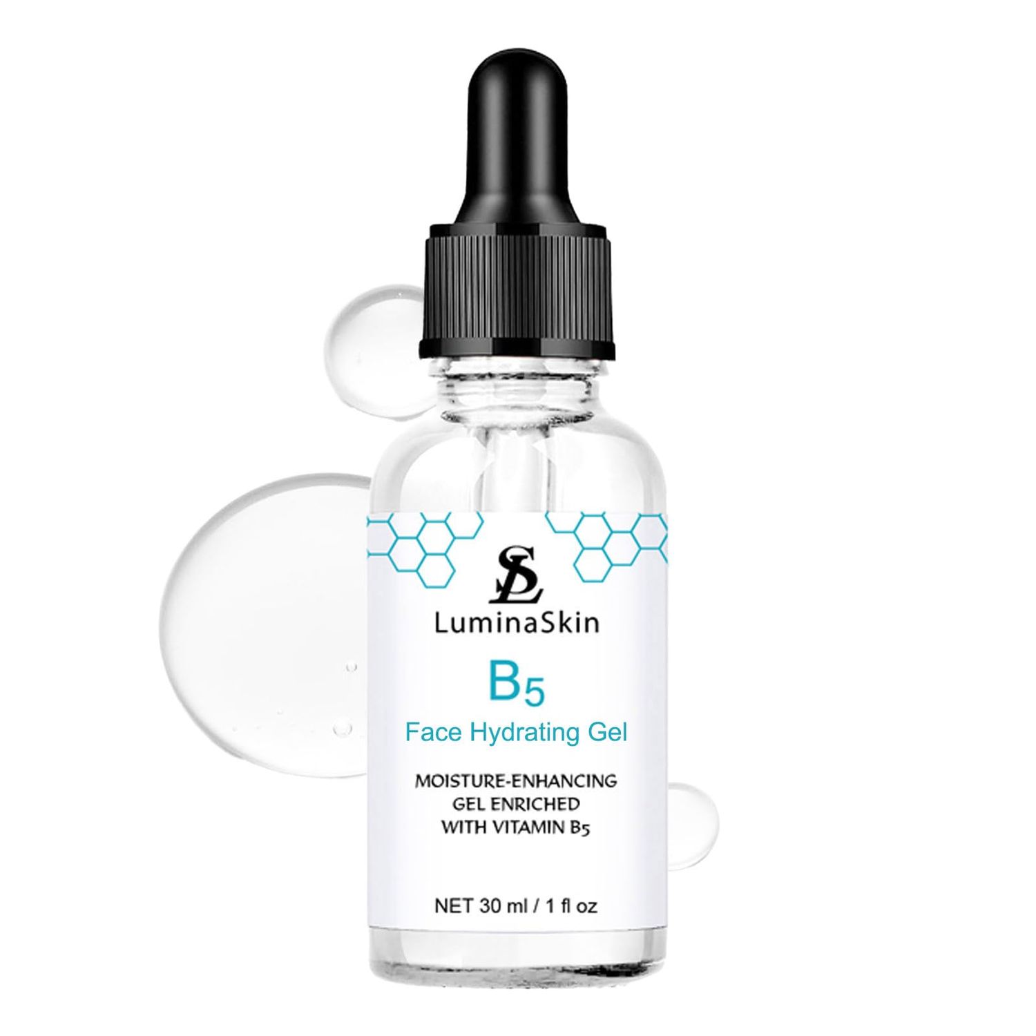 LuminaSkin Hydrating Face B5 Gel - Intense Moisture Boost with Hyaluronic Acid, Vitamin B5, Vit C and Niacinamide Serum for Face - Natural Plant Extracts for All Skin Types 1 Fl oz