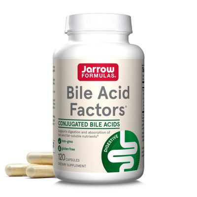 Jarrow Formulas Bile Acid Factors 1000 mg With Conjugated Bile Acids, Dietary Supplement for Digestion Support and Absorption of Fats &amp; Fat-Soluble Nutrients, 120 Capsules, 30 Day Supply