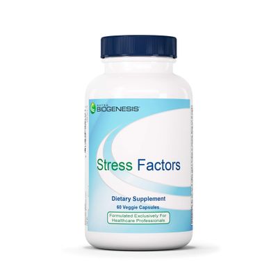 Nutra Biogenesis Stress Factors - GABA Supplements for Women &amp; Men, L Theanine Calm Relaxation Support for Adults, 100mg L-Theanine &amp; 25mg GABA Per Pill - 60 Veggie Capsules