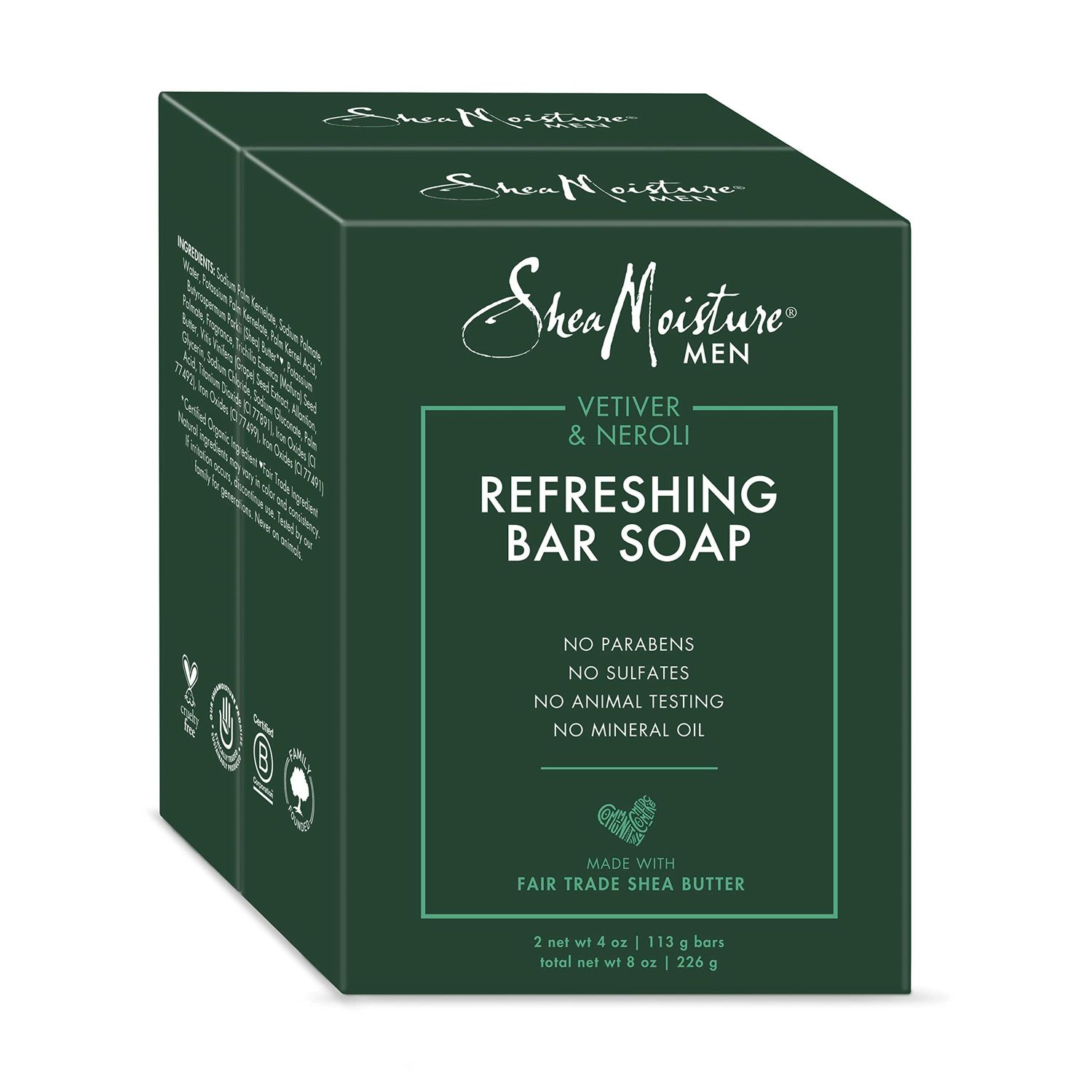 Sheamoisture, Men Bar Soap Vetiver &amp; Neroli, 4 Ounce 2 Pk