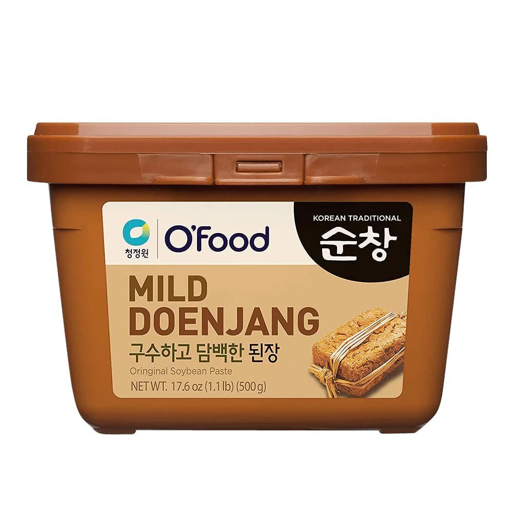 Chung Jung One O&#39;Food Doenjang, Premium Korean Traditional Soybean Miso Paste Sauce, Naturally Fermented, Umami Flavor, Jjigae Soup Base, Chung Jung One Original, 1.1 lb, 500g