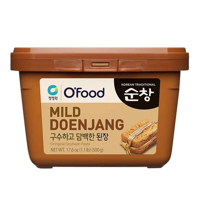 Chung Jung One O&#39;Food Doenjang, Premium Korean Traditional Soybean Miso Paste Sauce, Naturally Fermented, Umami Flavor, Jjigae Soup Base, Chung Jung One Original, 1.1 lb, 500g