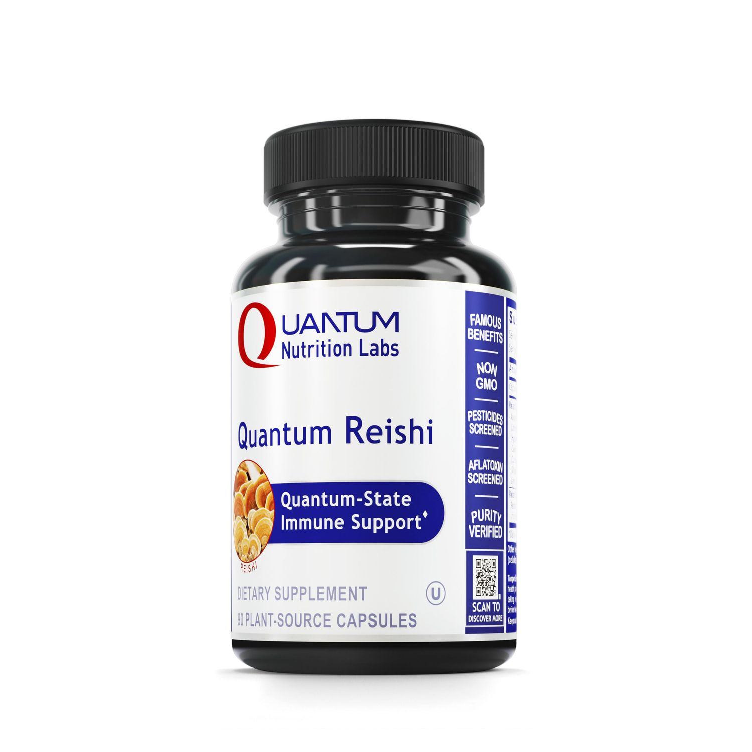 QNL Quantum Reishi - Vegan Reishi Mushroom Supplement - Liver &amp; Immune Support Supplement - Made from Reishi Fruiting Body &amp; Reishi Mushroom Extract - 90 Plant-Source Capsules