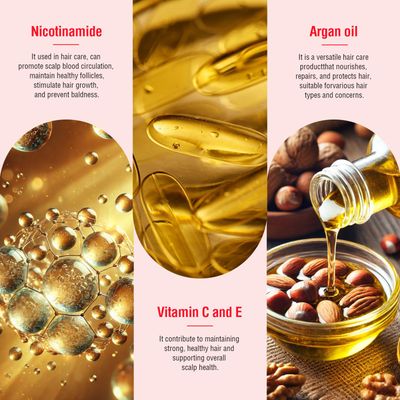 OUKEYA Hair Vitamins Hair Treatment Serum - no Rinse with Argan Macadamia & Avocado Oils - Vitamins A, C, E, Pro B5 - Hair Serum Capsule for Frizzy and Damaged - Hair Conditioner for Women & Men