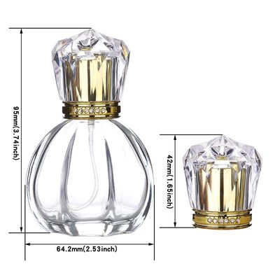 XINGZI 50ML 1.7OZ Vintage Pumpkin Shape Spray Bottle Empty Refillable Clear Glass Perfume Bottle Fine Mist Spray Perfume Bottle Sprayer Makeup Cosmetic Containers