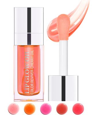 Hydrating Plumping Lip Glow Oil,Tinted Lip Gloss,Transparent Toot Lip Oil,Long Lasting Moisturizing Clear Glow Reviver Lip Oil for Lip Care Dry Lips,Women&#39;s Day Makeup Gift for Women001 Pink
