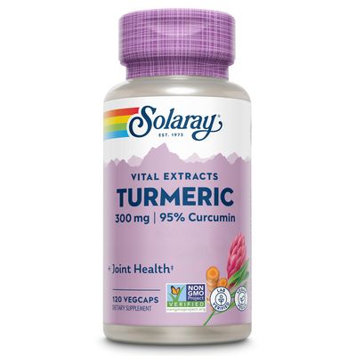 SOLARAY Turmeric 300 mg - Joint Support Supplement - Turmeric Root Extract with 95 Curcumin - Joint Health and Heart Health Support - Vegan, Lab Verified, 60-Day Guarantee 120 CT