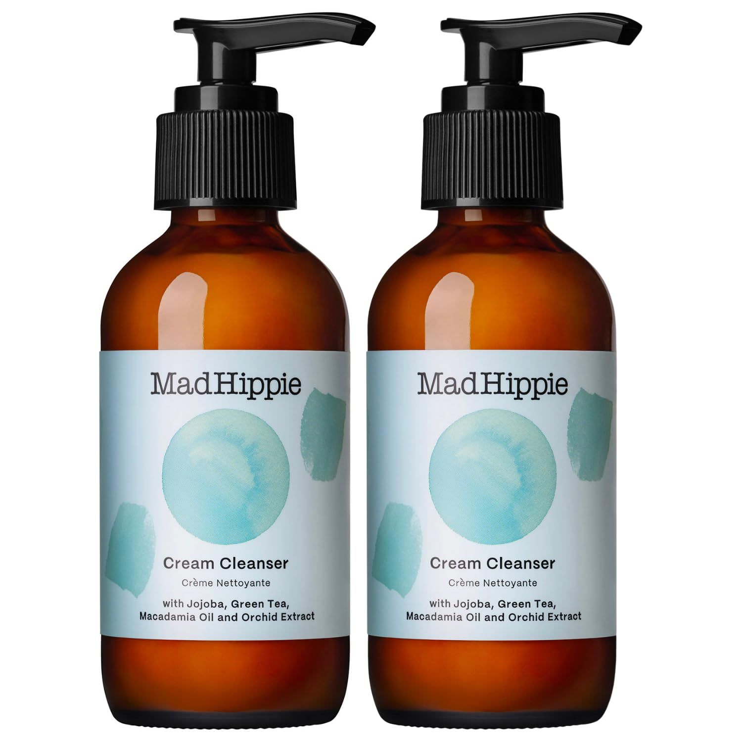 Mad Hippie Cream Cleanser 2-Pack - Gentle Formula with Hyaluronic Acid, Jojoba Oil &amp; Green Tea, Skin Barrier Protection, 4 Oz Ea